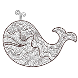 Whale coloring pages for Adults