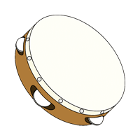 Tambourine coloring pages