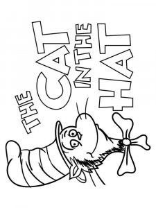 Cat in the Hat coloring page 1 - Free printable