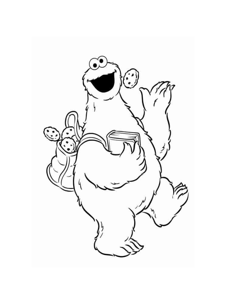 Cookie Monster Coloring Pages Printable Free - 7 best Telly Monster