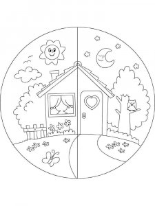 Day and Night coloring page 1 - Free printable