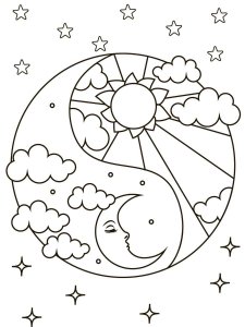 Day and Night coloring page 10 - Free printable