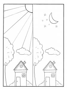 Day and Night coloring page 7 - Free printable