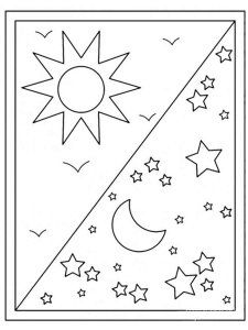 Day and Night coloring page 8 - Free printable