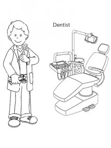 Dentist coloring page 1