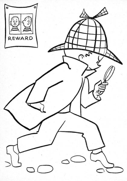 Detective coloring pages