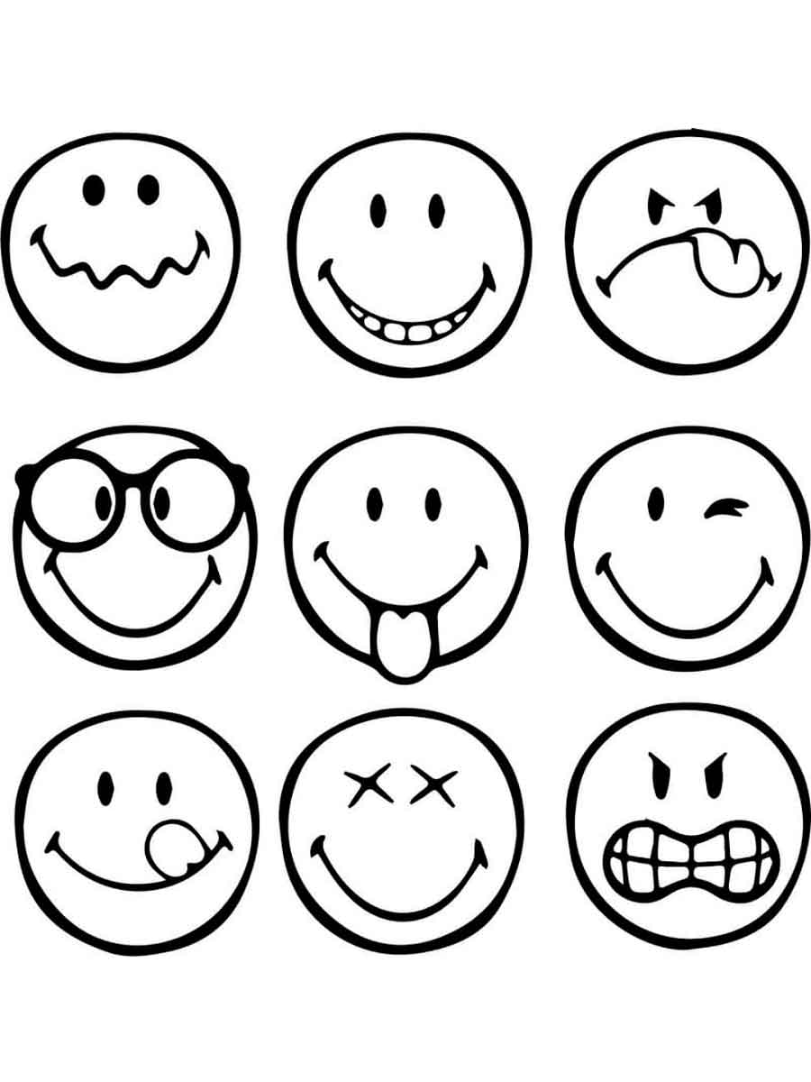 Emojis coloring pages