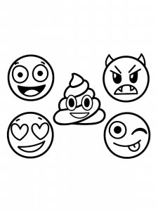 Emojis coloring page 31 - Free printable