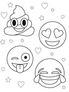Emojis coloring page 34 - Free printable