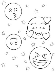 Emojis coloring page 35 - Free printable