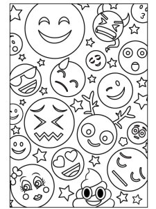 Emojis coloring page 40 - Free printable