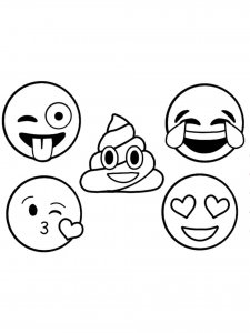 Emojis coloring page 44 - Free printable
