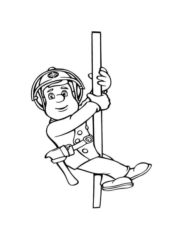 Fireman Sam is Waiting Confidently coloring page  Free Printable Coloring  Pages