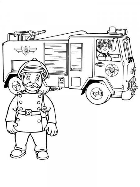 Fireman Sam coloring pages