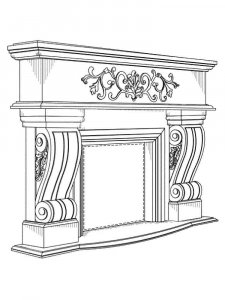 Fireplace coloring page 10 - Free printable