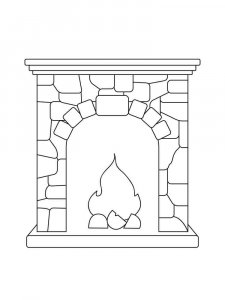 Fireplace coloring page 12 - Free printable