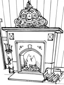 Fireplace coloring page 14 - Free printable