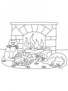 Fireplace coloring page 17 - Free printable