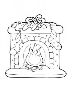 Fireplace coloring page 19 - Free printable