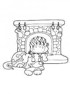Fireplace coloring page 20 - Free printable