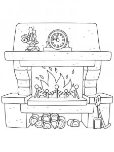 Fireplace coloring page 23 - Free printable