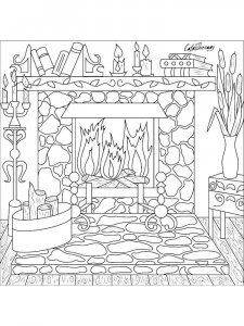 Fireplace coloring page 4 - Free printable