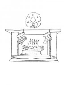 Fireplace coloring page 6 - Free printable