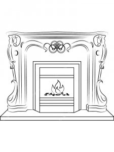 Fireplace coloring page 8 - Free printable