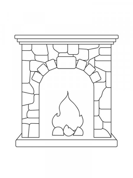 Fireplace coloring pages