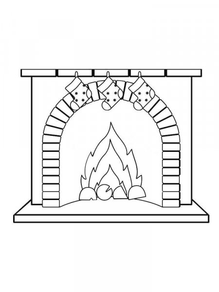 Fireplace coloring pages