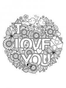 I Love you coloring page 2 - Free printable
