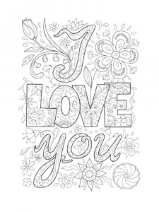 I Love you coloring page 3 - Free printable