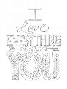 I Love you coloring page 5 - Free printable