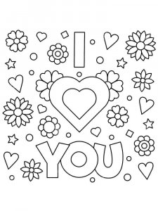 I Love you coloring page 6 - Free printable