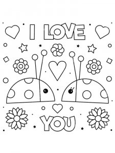 I Love you coloring page 7 - Free printable