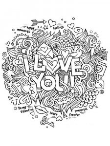 I Love you coloring page 9 - Free printable