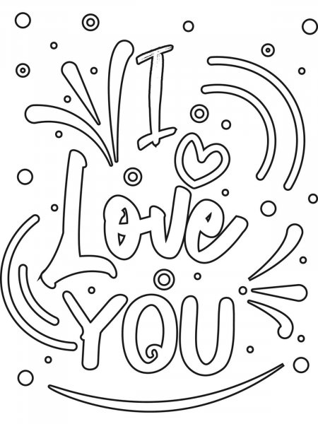 I Love you coloring pages