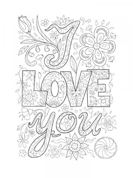 I Love you coloring pages