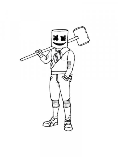 Marshmello Fortnite coloring pages