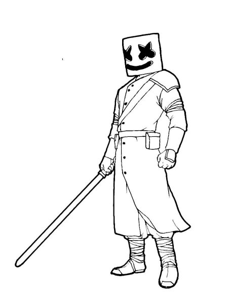 Marshmello Fortnite coloring pages