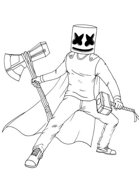 Marshmello Fortnite coloring pages