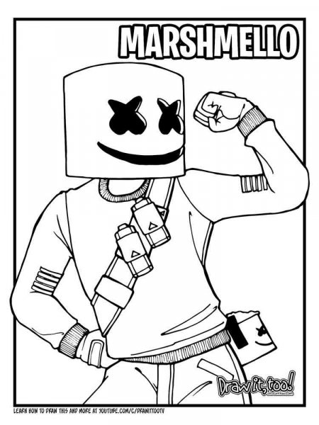 Marshmello Fortnite coloring pages