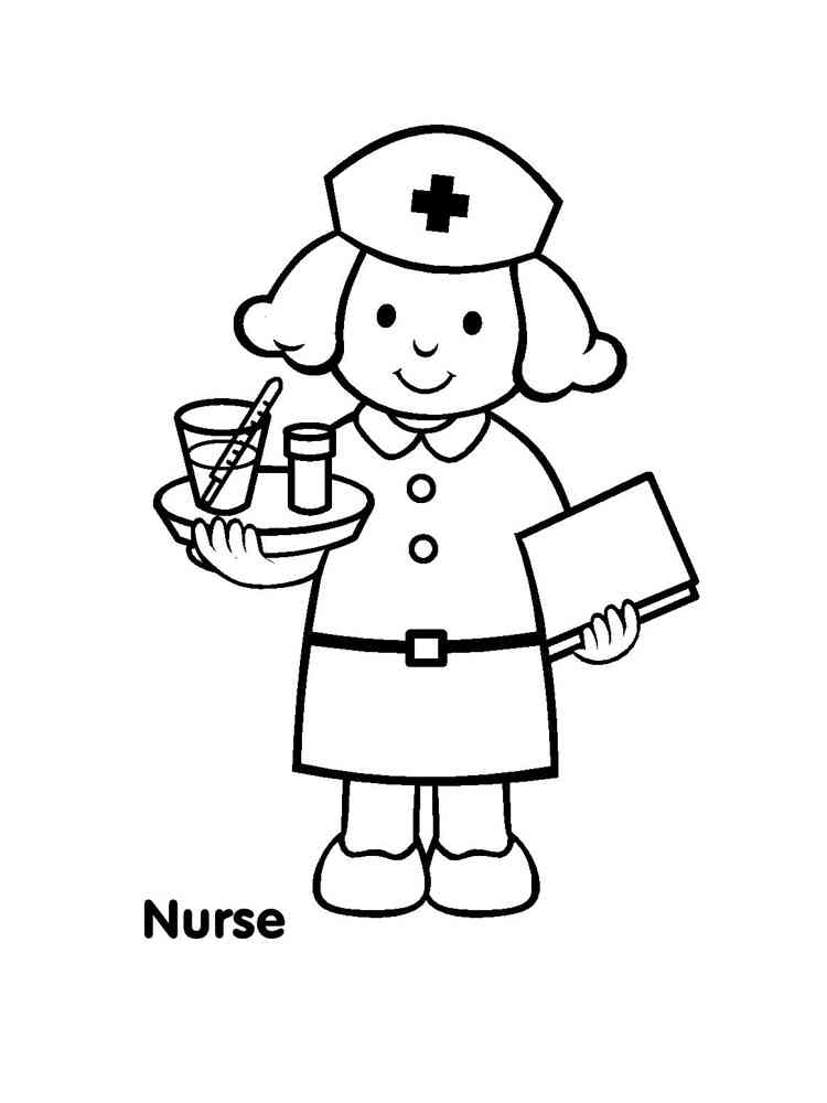 Nurse Cartoon Coloring Pages