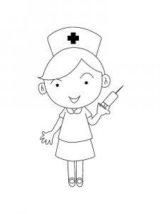 Nurse coloring page 11 - Free printable