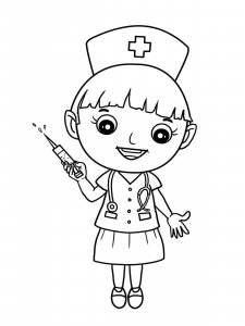 Nurse coloring page 28 - Free printable
