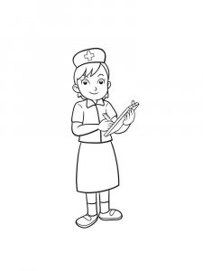 Nurse coloring page 4 - Free printable