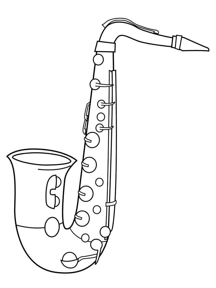 Saxophone coloring pages. Download and print Saxophone coloring pages.