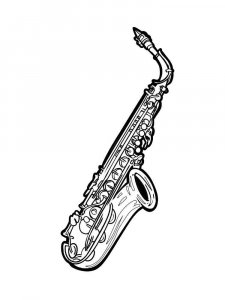 Saxophone coloring page 1 - Free printable