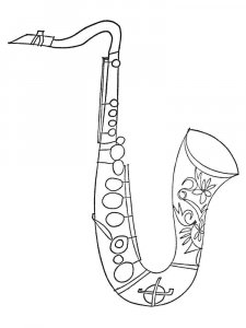 Saxophone coloring page 12 - Free printable