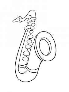 Saxophone coloring page 2 - Free printable